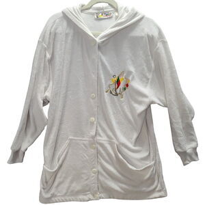 C.A. Sport Pool Side Or Beach Robe White With Long Sleeve And Hooded Size N/A